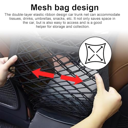 Motorfiets bagagenet, 2 stuks, Elastische dubbele laag opslag Net met hangende ogen en 8 S haken, Bagage Net Auto voor motorfietsen, fietsen, autostoelen 3