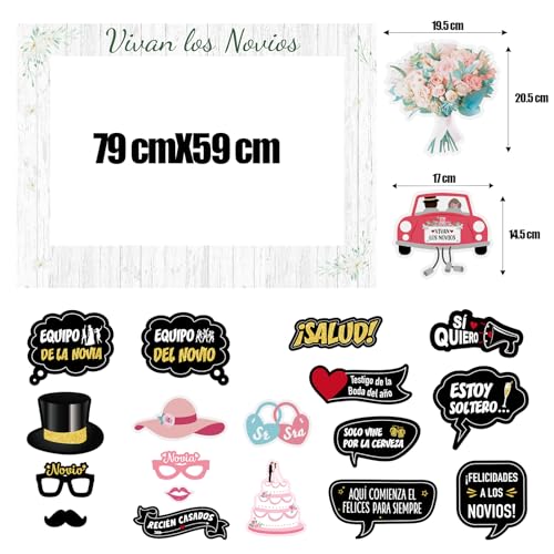 20st foto booth rekwisieten bruiloft 1 stuk frame accessoires rekwisieten in het Spaans