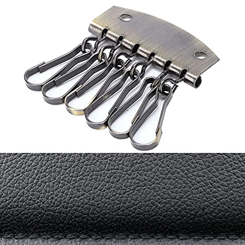 Legering Key Row Wallet Hardware, lederen gereedschap Keychain, lederen Key Case Organisator met 6 haken Buckle Clip - Brons (Old Sweep Key Row) 4