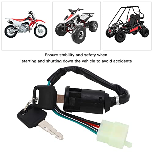 Startsleutelschakelaar, 4 Pin Wire-ontstekingssleutelschakelaar met 2 Sleutels voor Quad 4 Wheeler ATV Go Kart 5