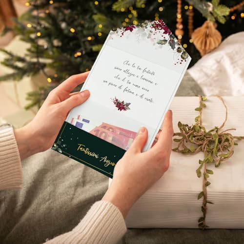 Pak van 2 kerstkaarten, geld enveloppen, portemonnee, wenskaarten, vrolijk kerstfeest, gelukkig nieuwjaar, geschenkidee, partij, kerstkaart 5