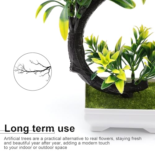 Potted plant kunstmatige stijlvolle kunstplant Bonsai decoratieve kunst Bonsai miniatuur kunstbomen voor woonkamer kantoor slaapkamer balkon 3