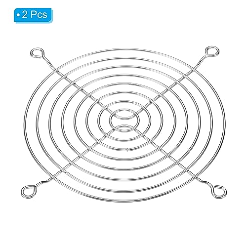 120mm Fan Finger Grill, 2 Pack 304 Stainless Steel Grill Protector Guard Ventilator Beschermhoes voor 120x120mm Fans voor apparatuur Computer DIY, Zilver 3