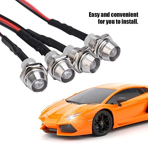 RC LED Light auto,4Pc ̈1ck Scheinwerfer RC Zubeh?r LED Lighter f ̈1r Modell Drift Auto Fahrzeug(2#wei?es licht) 4