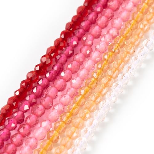 7 Strands Facet Glas kralen Strands 2mm Transparant kristalglas Ronde Losse kralen voor DIY ambachten armband sieraden maken