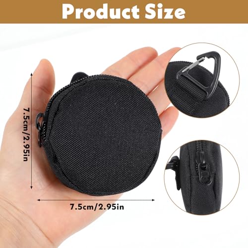 Verpakking van 2 Hondensnack tassen, Kleine hondensnacktas met karabijnhaak, zwarte trainingszak, hondensnacktas met zip, voor reizen, wandelen, huisdiertraining 3