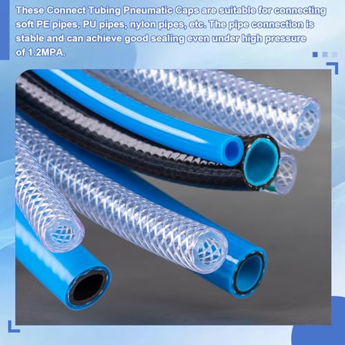 6 st Slang Quick Mount Cap, 8mm (1/3 inch) Tube OD Plastic Tube Pneumatische Cap Druk op Quick Cap Plug Fitting Accessoires voor Pneumatische Systeem Pijpaansluiting, Wit 5