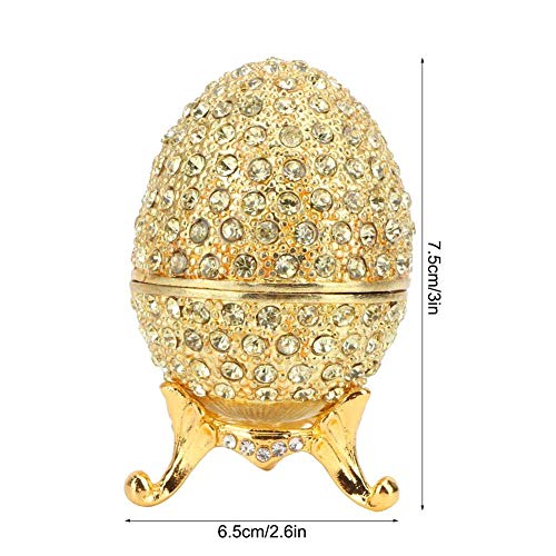 Juwelen Box Pasen Ei Geëmailleerd Vintage Diamond Collection Store Box voor Sieraden Trinket (Gouden Kleur)