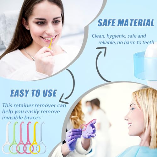 12 st Aligner Removal Tool Onzichtbaar Aligner Braces Verwijderaar Haak Renainer Verwijderaar Aligner Removal Tool voor Onzichtbare Brace Tanden Reiniging Oral Care Orthodontische Zorg (6 Kleuren) 5