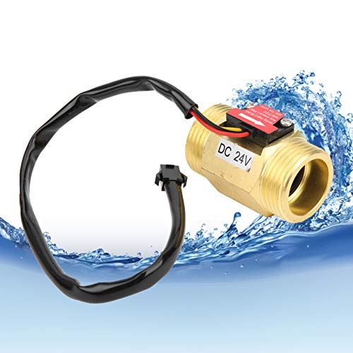 DC 24V Hall Waterstroomsensor, 1Inch Dubbele Man Wire Aansluiten Messing Flowmeter, 2~50L/Min Turbine Meter Counter voor Douche Waterverwarmer, Liquid Level Sensor 5