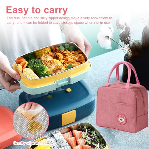 Kleine koelbox, 2 stuks, 6,2 liter, dubbele laag, dikke lunchzak, opvouwbaar, geschikt voor picknicks, kantoor, school 3