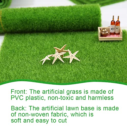 Verpakking van 5 kunstmatige Turf Mini kunstgras natuurlijke gras Tapijt Kunstgras Tapijt 15 x 15 Rolling Turf Kunstgras Imitatie gras Miniatuur Mos Turf decoratie gras voor ambachten 4