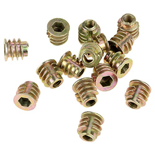 Meubels Hex Socket Nut M4 * 8mm 50Scs Type Thread Zinklegering Draad Hexagon Nut hoofd noten voor houten insert 4