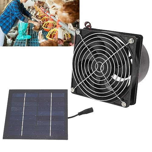 Zonne-uitlaatventilator Efficiënte warmtedissipatie Ventilatie 50W Zonnepaneel Ventilatieset 5 tot 12V voor Keuken Greenhouse Pet House Kippen Coop Barn 3