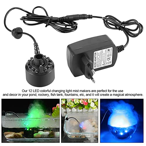 Mist Maker, Nebler, Ultrasound Mist Maker 1pc 12Led kleurrijke Mist Maker voor fountain vijver met Power Adapter 110 240V US Plug, Eenvoudig