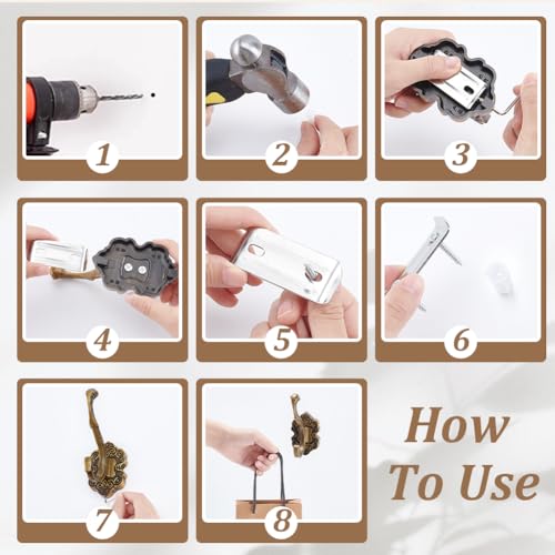 5 st vintage kapstok haken muurbeugel, aluminium antieke bronzen muur haken zware retro decoratieve ophanging voor portemonnee hoed sleutels kleding gordijn badkamer badkamer douchekast 3