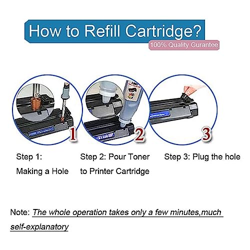 4 Pack Toner Refill Powder met 4 Pieces Chip, voor Inkjet Printer en Foto Machine, voor CF400A CRG045 Printer Onderdelen Accessoires