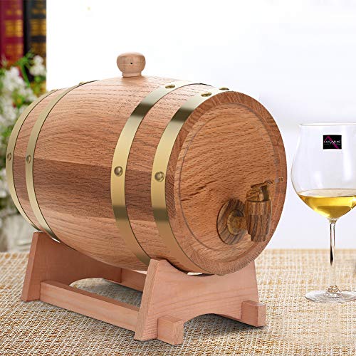 Wijn, Oak Barrel, 1.5/3/5/10L, Oak Barrel voor wijn, Whisky Tequila, Wine Dispenser, Houten Barrel, Leakproof (3L)