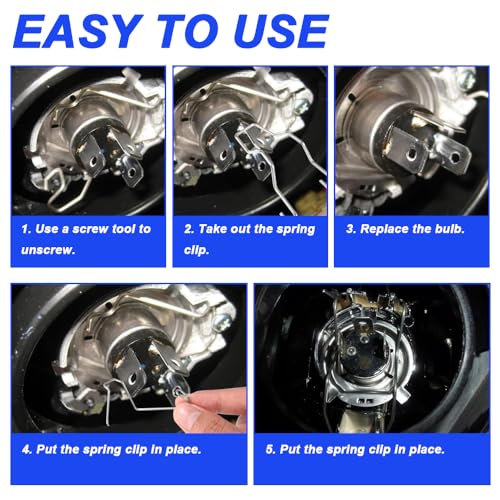 Lichte bolhouder Springs voor H1/H3/H4/H7, autolicht Bulb Clip Lichtbol Universele auto Koplamp Koplamp Dim Straalhouder (18PCS) 4