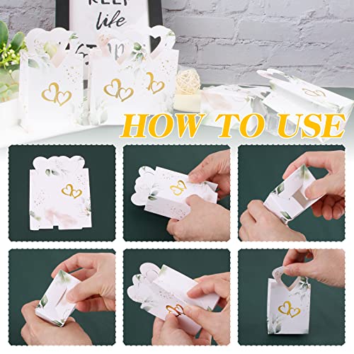 100 dozen voor snoep, bruiloft, gast geschenken, karton dozen met hart, geschenk voor feest, bruiloft, verjaardag, communie, doop 4