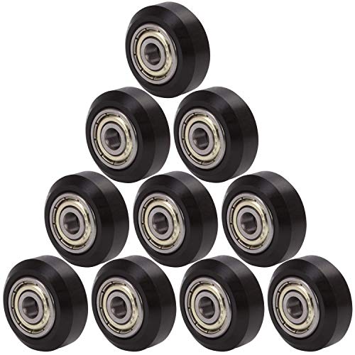 Verpakking van 10 3D Printer V Slot Modellen Belt Pulley, POM Kunststof Groove kogellagers Passieve ronde wielen (1 x Allen Key)