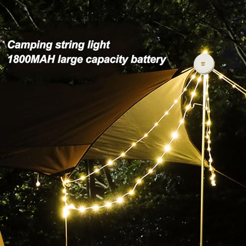 Camping String Lights 32.81ft 2 in 1 Oplaadbare String Lights voor Outdoor USB Charger IP67 Waterdichte 8 Uur Batterij Leven 3