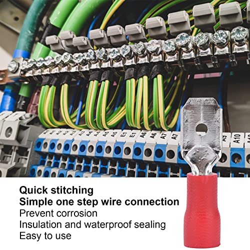 100 st. Geïsoleerde spade Quick Deconnectors Kit Koper PVC voor Marine Automotive Boat Truck (MDD 1,25-250) 5