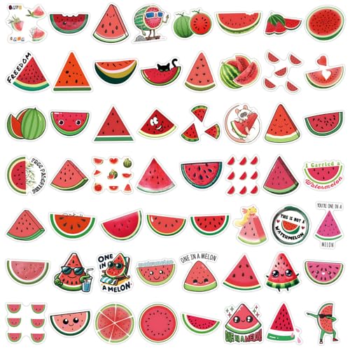 Watermeloen Sticker Set, 50 stuks Watermeloen Watermeloen Waterdichte Vinyl voor auto, Motorfiets, Fiets, Skateboard, Snowboard, Bagage, Laptop, Koffertje, Helm