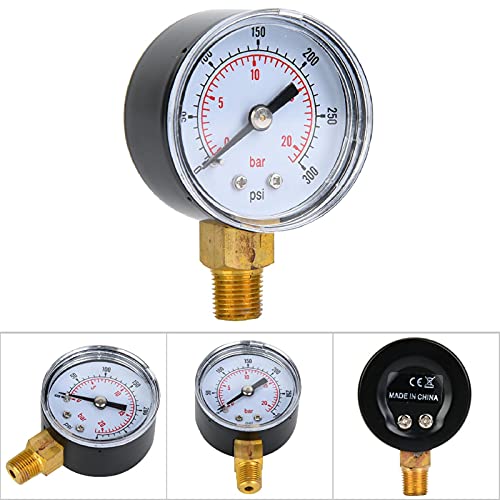 Mechanische drukmeter 1/8 Inch BSPT Bottom Connection voor luchtolie water mechanische drukmeter (Akozon2y983azmxs-07) 4