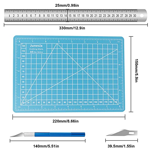 Craft Mat, A5 Cutting Mat (22 x 15 cm), Craft Mat, Cut Resistant met Steel Linear en Stitch voor Naaimatten, Mouse Pads, Snijmatten (One Side)
