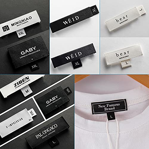480st Naaimaten Label geweven Polyester Naaikleding Maat Tags Mode Geborduurde Lint Tags voor Naaien op Kleding T-Shirt Coat, 6 Maat XS/S/M/L/XL/XXL 5