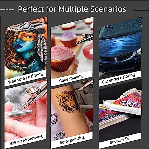 Gravity Spray Gun Airbrush 0.3mm 0,5mm 0.8mm Nossles Cups set Kit All-Purpose Trigger Airbrush voor kleurmodellen, lederen kleding