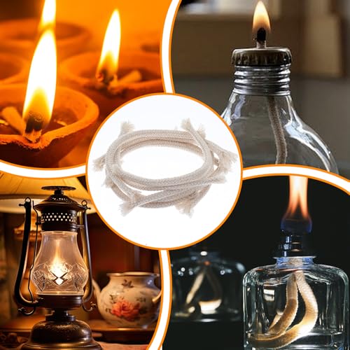 20 st. 6mm Olielamp Wick Vervanging Wick, Ronde Katoenen Wicks voor Olielampen, Gevlochten Katoenen Toorts Vervanging Wick, Alcohol Kaars Brander, Petroleum Lamp, Olie Lantaarn 5
