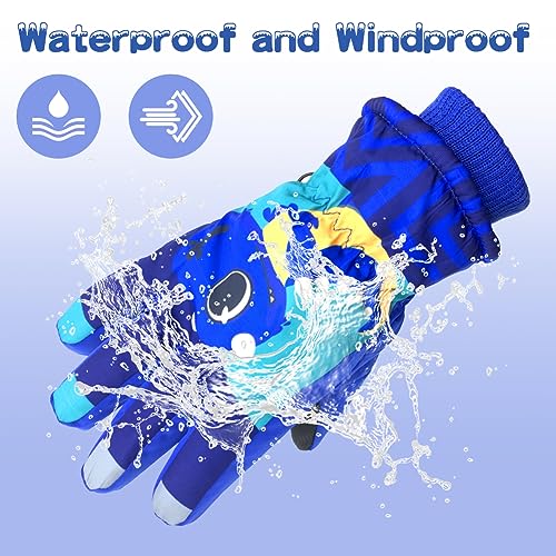 Kinderen Ski Handschoenen, Waterdichte en Winddichte Cartoon Kinderen Handschoenen, Warme Handschoenen, Winter Ski Handschoenen voor jaren, Jongens, Meisjes en Jongens, 4-10 jaar oud 4