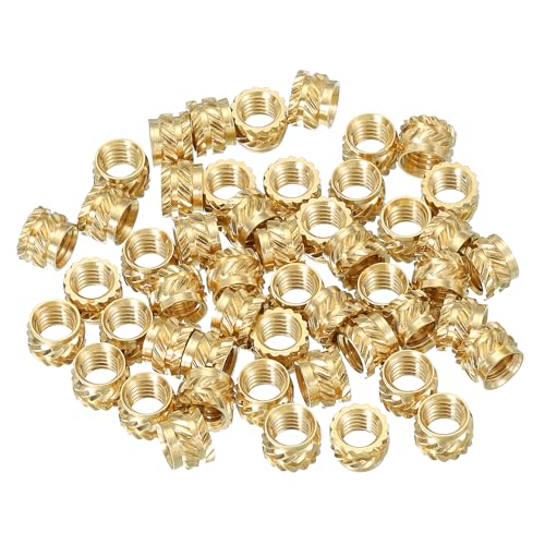 Inserts, M5*5*7mm, Verpakking van 50 messing verwarming inserts, vrouwelijke draad inserts, Metrische geribde noten, Inbedding Noten voor Plastic en 3D afdrukken componenten