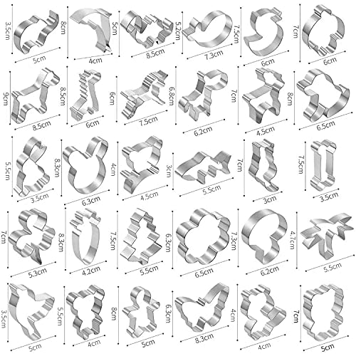 30 stuks Kerst Cake Cookie Cutters Roestvrij stalen cake decoratie Fondant Cookies Cookies Gebak Vorm voor groenten Sandwich 5