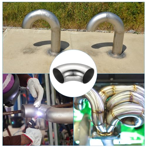 4 st Roestvrij stalen buis Arcs, 90 degree Arc, 48mm OD staal, Uitlaatbuis Connector Roestvrij staal Arc, 304 roestvrij staal, Uitlaatbuis buis, Trappen, Auto, HVAC 5