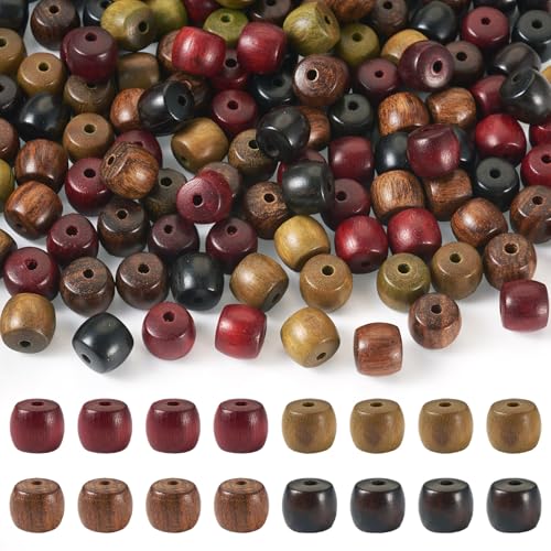 40G Kolom Natural Wood Kralen, 8mm, Sabdal Houten Ambacht Kralen, 4 Kleuren, Kolom, Houten Spacer Kralen, Bulk voor Ambacht Levert Armband, Sieraden maken