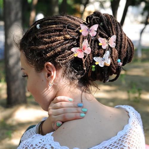 Y2K Hair Clips Glitter Vlinder Clips Rhinestone Vlinder Realistisch Haar Clips Y2K Hair Clips Schattig haar Accessoires voor vrouwen feestbal 5