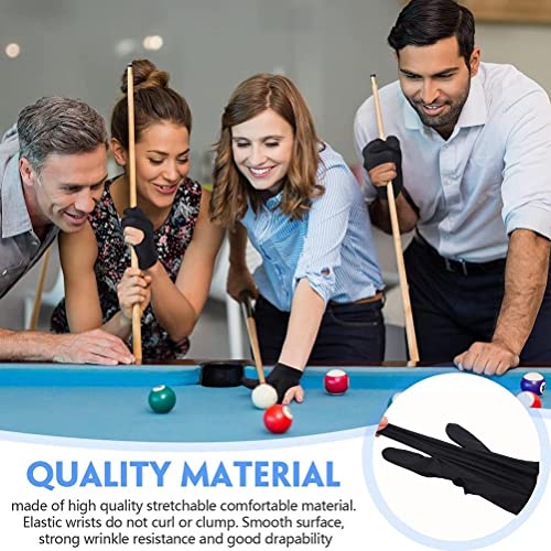 Biljart handschoen liet drie vingers biljart handschoenen voor mannen vrouwen elastische non-slip slijtvast ademend biljart zwembad cue handschoenen voor de linkerhand 5