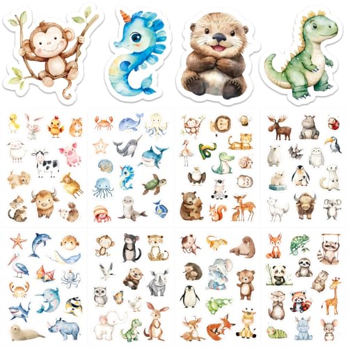 16 vellen stickers kids dieren jungle stickers dierlijke stok op stickers esthetische stickers scrapbooking als cadeauboek kaarten gefeliciteerd pakket