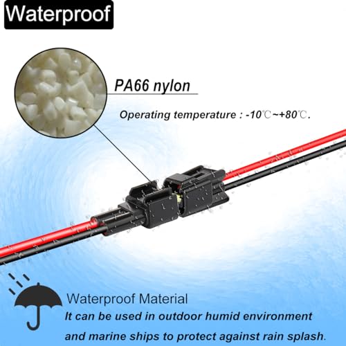 5 paar 2 Pin Vrouw/Man Kabel connectoren, Elektrische Kabel DC 12V Jack Waterdicht Plug Socket Terminals, voor Auto, Motorfiets, Auto, Boot, LED Strip, Lichte Bulb 3
