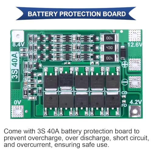 18650 Li-Ion Batterij opslagdoos, 12V, 7A, 18650 houder, DIY Batterij behuizing voor voeding met 3S 40A Batterijbescherming Board, nikkelstrip, 18650 houder, oplaadkabel 3