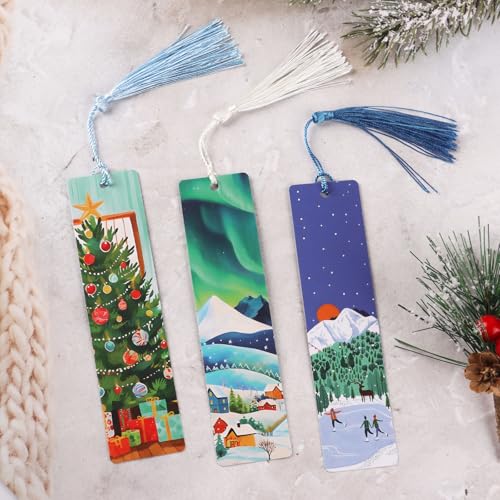 6Stuks Papier Bladwijzers Kerstmis Ontwerp Boek Marker Vintage Book Mark met Tassels voor mannen Vrouwen Boek Lovers Stationery Bookish Reading Supply 5