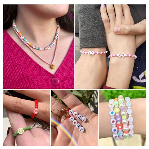 Platte ronde acryl kralen patroon kralen hart ster maan bloem diverse kralen schijf munt pony kralen voor sieraden maken vriendschap armband DIY Ambachten 5
