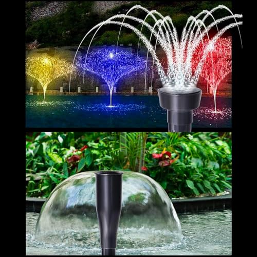 8-Piece Pond Pump Nozzle Set Plastic Tuin Fountain Pump Waterval Head Set Kleine Fountain Nozzle Head Set (zwart) 5