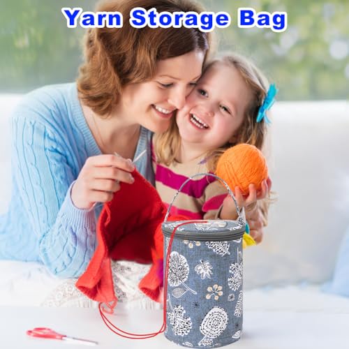 Gebreide tassen, draagbare tassen voor garenopslag, middelgroot formaat, ritshaaktas, voor garen naalden, regelaar