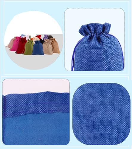 Jute Cadeautassen, Juwelentassen, 30 stuks, 7 x 9 cm, Jute zakjes, Cadeauzakjes, Stofzakjes, Trekkoord zakjes voor Kerstmis, Bruiloft, Feest, Juwelen, Cadeau, Oranje 4