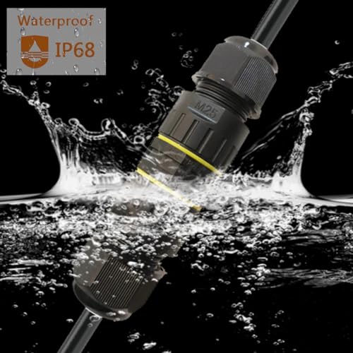 Kabelconnectoren IP68, Dujelixa 1st Waterdichte verbinding Box 2/3 Way Line M25 Verlengkabel Connector, Draadbereik 6-11mm, Elektrische Buitenbox, Externe Mouw Koppeling voor Power Cord 3