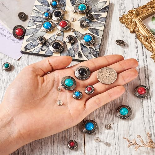 24 Sets Jean Knoppen Vervanging 12mm 19mm No-Sew Legering Knoppen Verwijderbare Waist Aansteker Verstelbare metalen reparatie knoppen Kit met schroeven voor broeken Jean Purse Bag Craft 5